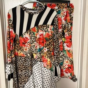 Floral and Animal Print Women's Top
